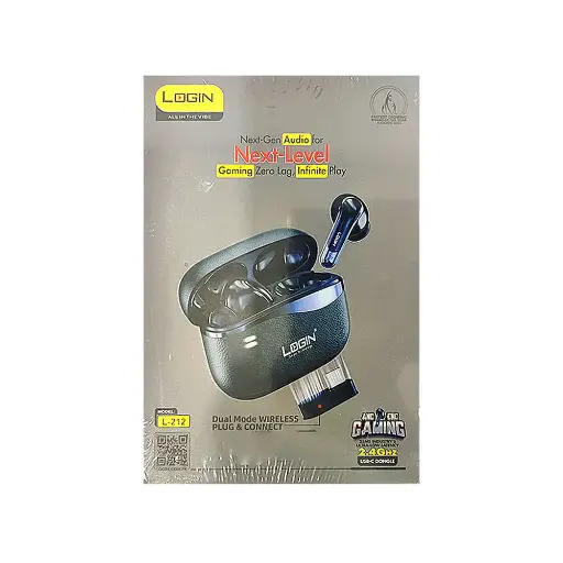 [HFB7LGN8-8] Login L-212 Next Level Gaming Earbuds Wireless Bluetooth + Plug N Play Zero Lag In Gaming 