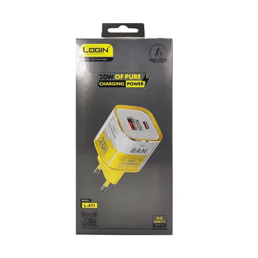 [C1A1T2LGN-2] Login L-411 20W GAN Technology Adapter PD + USB Ports 