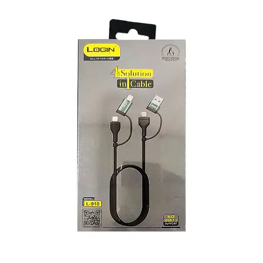 [DCU4LGN9-1] Login L-910 4 in 1 Data Cable Type C To Iphone , Type C To Type C , USB To Iphone ,USB To Type C 