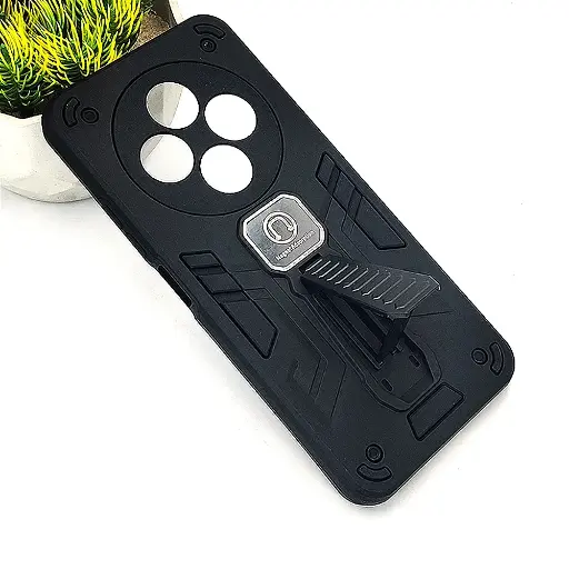[PO39BMI14C-2-2] Xiaomi Redmi 14C|Poco C75 Armour With Stand Back Case (Black)