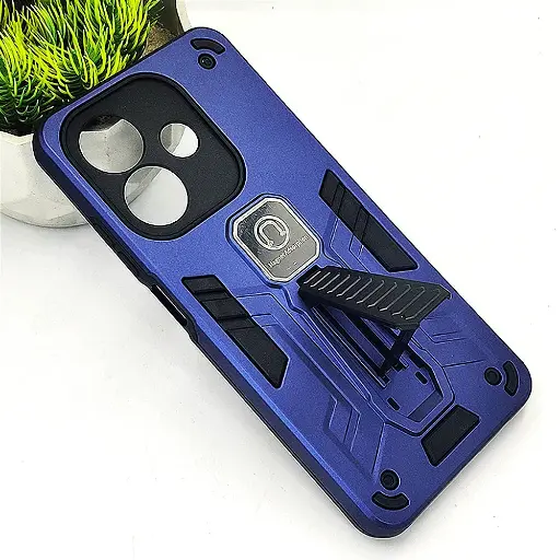 [PO39BOA3X-2-17] Oppo A3x|A3 Armour With Stand Back Case (Navy Blue)