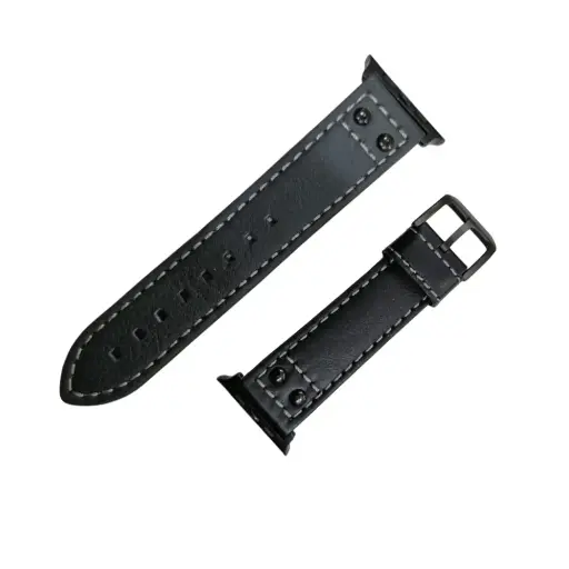 [WSLLM45-1-2] 42/44/45/49 MM Leather Straps For Smart Watch (Black)