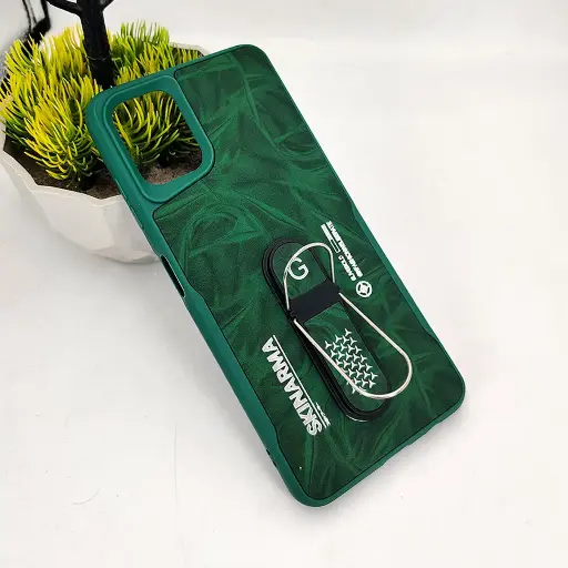 [PO36BSA06-14-11] Samsung A06 SKINARMA Premium Leather Texture With Stand Back Case (Green)