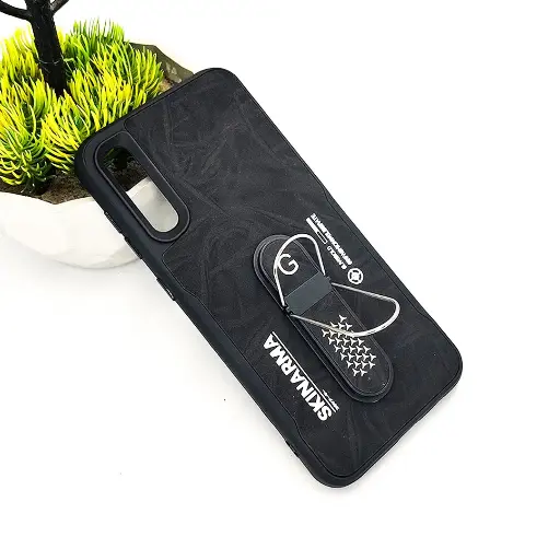 [PO36BSA30S-14-2] Samsung A30S|A50 SKINARMA Premium Leather Texture With Stand Back Case (Black)