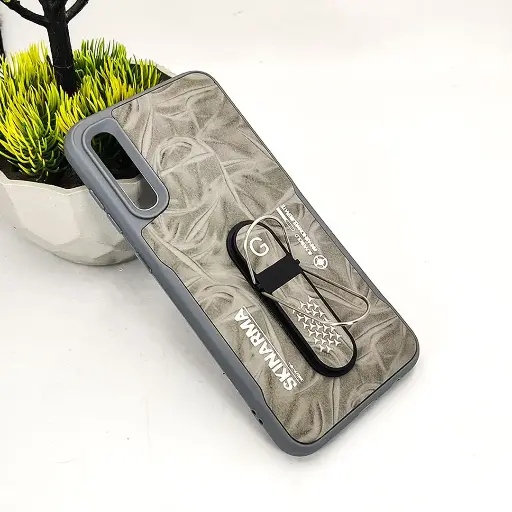 [PO36BSA30S-14-9] Samsung A30S|A50 SKINARMA Premium Leather Texture With Stand Back Case (Gray)