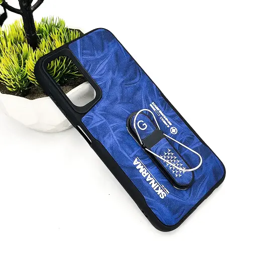 [PO36BSA14-14-3] Samsung A14 4G SKINARMA Premium Leather Texture With Stand Back Case (Blue)