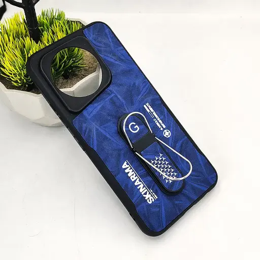 [PO36BTSPRK30PR-14-3] Tecno Spark 30 Pro SKINARMA Premium Leather Texture With Stand Back Case (Blue)