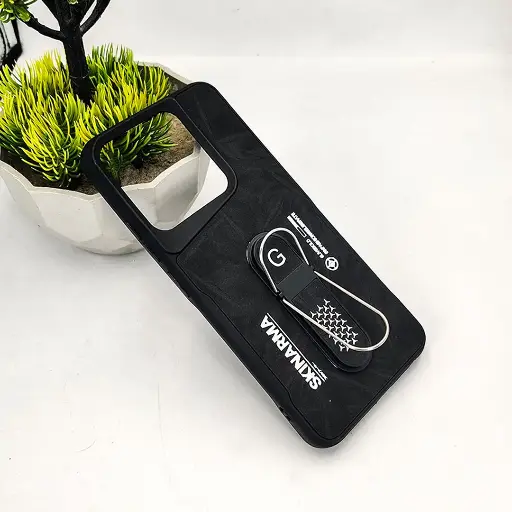 [PO36BISMRT7-14-2] Infinix Smart 7|Spark Go 2023|Pop SKINARMA Premium Leather Texture With Stand Back Case (Black)