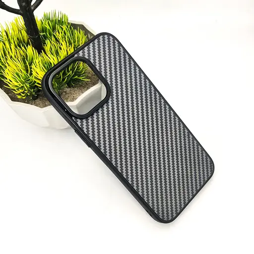 [PO58BIP14PMAX-3-2] Iphone 14 Pro Max 3D PITTAKA Fiber Fusion Stripe Edition Back Case (Black)  