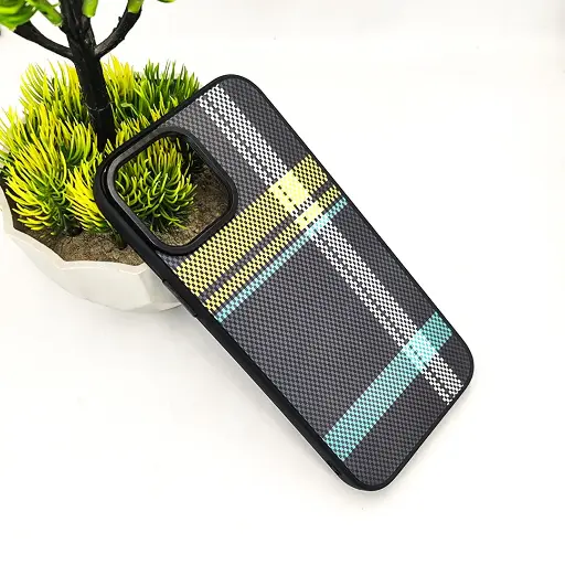 [PO58BIP13PMAX-3-2] Iphone 13 Pro Max  3D PITTAKA Fiber Fusion Stripe Edition Back Case (Black)