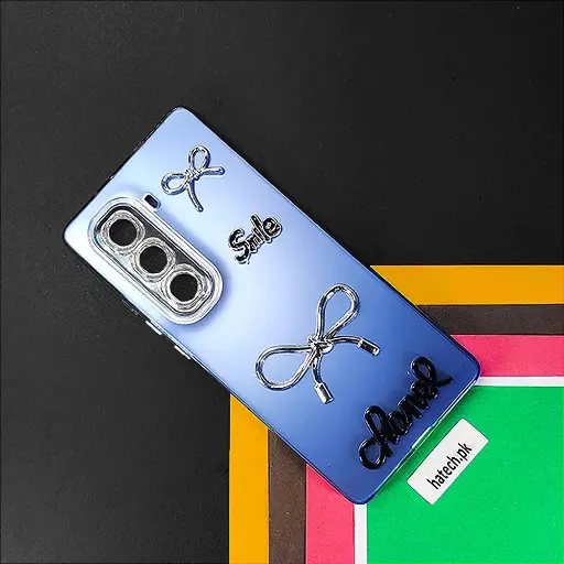 [PO8BIHOT50PR-14-3] Infinix Hot 50 Pro 4G Fancy Chanel/Smile Mobile Back Case (Blue)