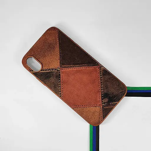 [PO33BIPXSMAX-5-13] iPhone XS Max Leather Texture Premium Back Case (Brown) 