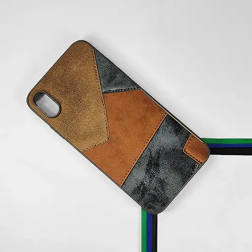 [PO33BIPXSMAX-5-9] iPhone XS Max Leather Texture Premium Back Case (Gray)