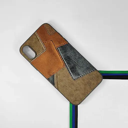 [PO33BIP8X-5-9] iPhone X|XS Leather Texture Premium Back Case (Gray) 