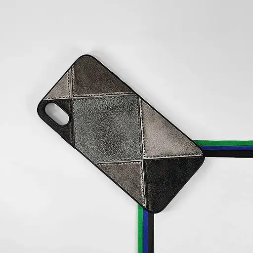 [PO33BIP8X-5-2] iPhone X|XS Leather Texture Premium Back Case (Black)