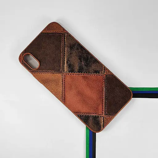 [PO33BIPXR-5-13] iPhone XR Leather Texture Premium Back Case (Brown)
