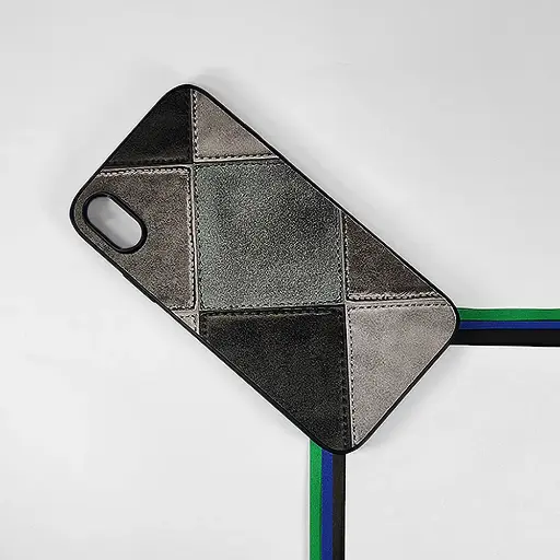 [PO33BIPXR-5-2] iPhone XR Leather Texture Premium Back Case (Black)