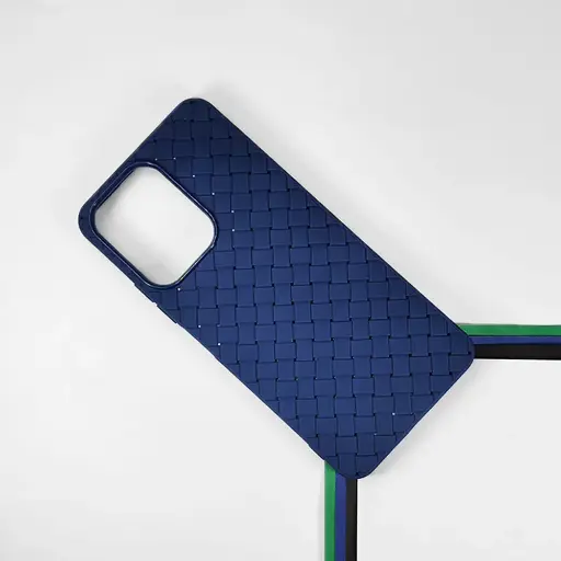 [PO14BMI13C-52-3] Xiaomi Redmi 13C|Poco C65 Woven With Leather Feel Soft Silicone Back Case (Blue)
