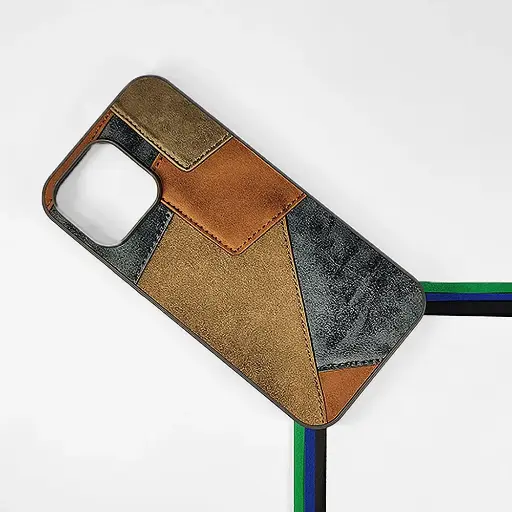 [PO33BIP16PMAX-5-9] iPhone 16 Pro Max Leather Texture Premium Back Case (Gray)