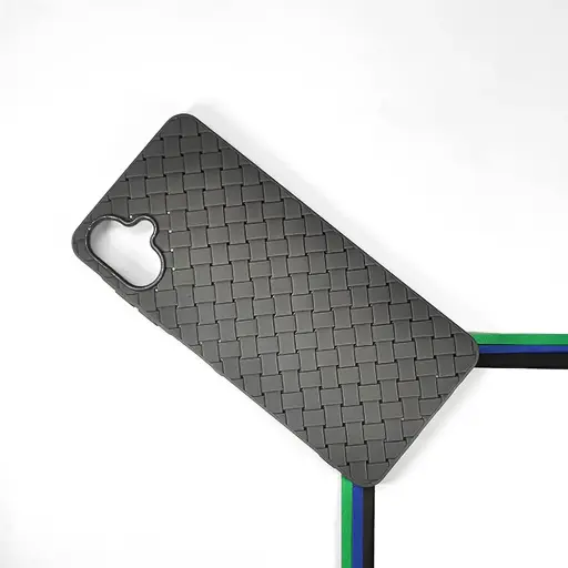 [PO14BSA06-52-36] Samsung Galaxy A06 Woven With Leather Feel Soft Silicone Back Case (Natural Titanium)