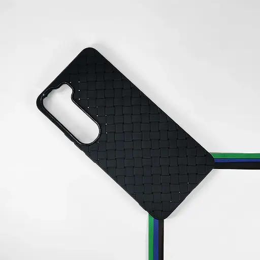 [PO14BVIY200-52-2] Vivo Y200 4G|V40 Lite|Y300 5G Woven With Leather Feel Soft Silicone Back Case (Black)