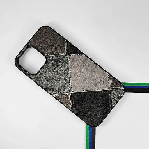 [PO33BIP14PMAX-5-2] iPhone 14 Pro Max Leather Texture Premium Back Case (Black)