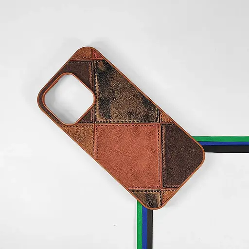 [PO33BIP16PR-5-13] iPhone 16 Pro Leather Texture Premium Back Case (Brown)