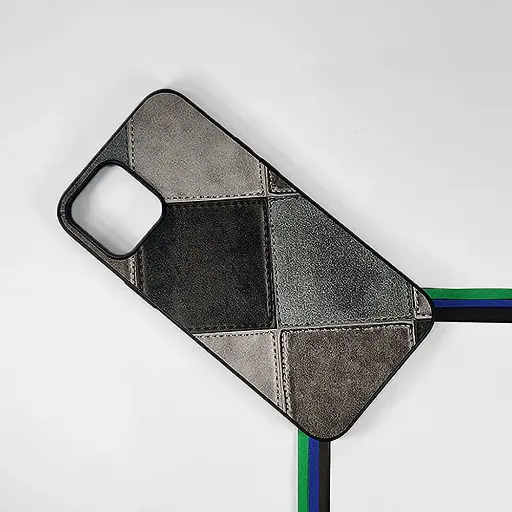 [PO33BIP12PMAX-5-2] iPhone 12 Pro Max Leather Texture Premium Back Case (Black)
