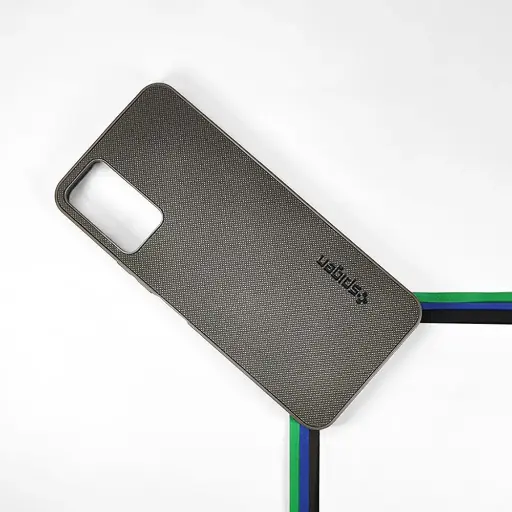 [PO32BIHOT12-16-9] Infinix Hot 12 Spigen Hard Dotted Leather Back Case (Gray)