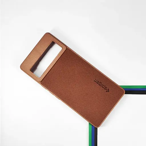 [PO32BGPXL6PR-16-13] Google Pixel 6 Pro Spigen Hard Dotted Leather Back Case (Brown)