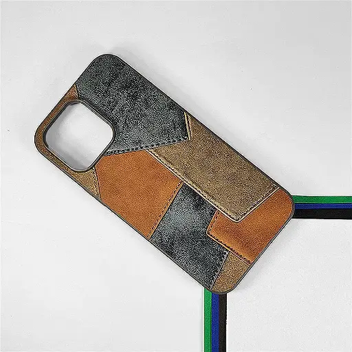 [PO33BIP14PR-5-9] iPhone 14 Pro Leather Texture Premium Back Case (Gray)