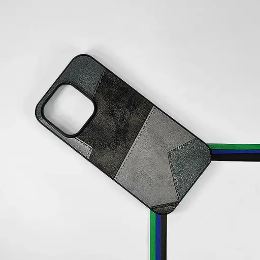 [PO33BIP13PMAX-5-2] iPhone 13 Pro Max Leather Texture Premium Back Case (Black)