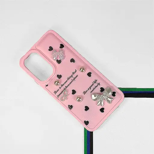[PO9BSA56-12-22] Samsung Galaxy A56 5G|A36 5G Bow Ladies Fancy Soft Silicone Back Case (Baby Pink)