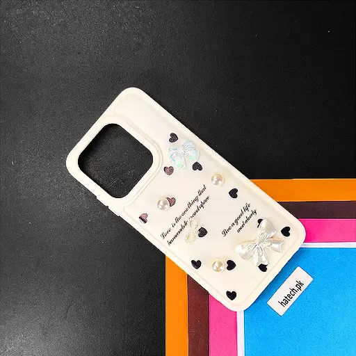 [PO9BIHOT50i-12-32] Infinix Hot 50i/Smart 9/Smart 9 HD Bow Ladies Fancy Soft Silicone Back Case (Skin)