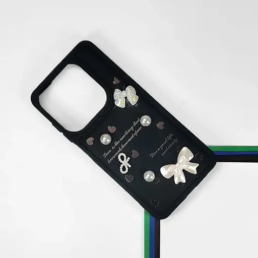 [PO9BISMRT8-12-2] Infinix Hot 40i|Smart 8|Smart 8 Pro |Tecno Pop 8|Spark 20C|Spark 20 Bow Ladies Fancy Soft Silicone Back Case (Black)