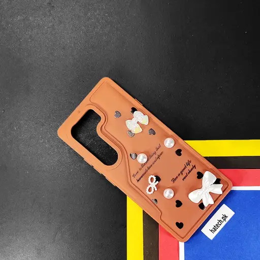 [PO9BTCMN40-12-13] Tecno Camon 40 4G Bow Ladies Fancy Soft Silicone Back Case (Brown)