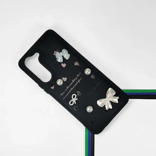 [PO9BVIY04-12-2] Vivo Y04 4G|Y19e 4G Bow Ladies Fancy Soft Silicone Back Case (Black)