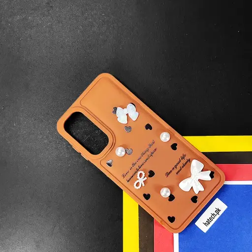 [PO9BSA16-12-13] Samsung A16 5G Bow Ladies Fancy Soft Silicone Back Case (Brown)