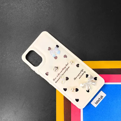 [PO9BSA06-12-32] Samsung A06 Bow Ladies Fancy Soft Silicone Back Case (Skin)