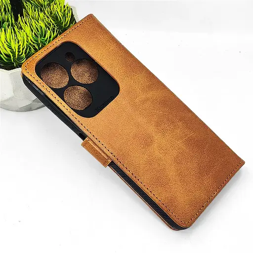 [PO42FBISMRT8-4-5] Infinix Hot 40i|Smart 8|Smart 8 Pro |Tecno Pop 8|Spark 20C|Spark 20 NMT Premium Luxuary Leather Book Case (Golden)