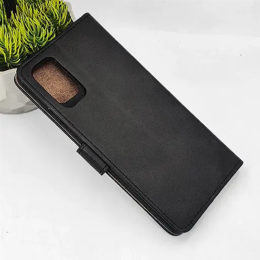 [PO42FBSA51-4-2] Premium Luxury Leather Book Case for Samsung A51 - Black