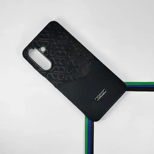 [PO42BSA26-5-2] Samsung A26 5G Logo Leather Pocket|Card Holder Back Case (Black)
