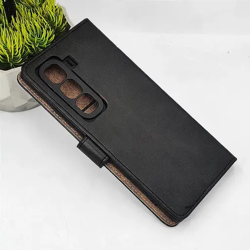 [PO42FBIHOT50PRPL-4-2] Infinix HOT 50 Pro Plus NMT Premium Luxuary Leather Book Case (Black)