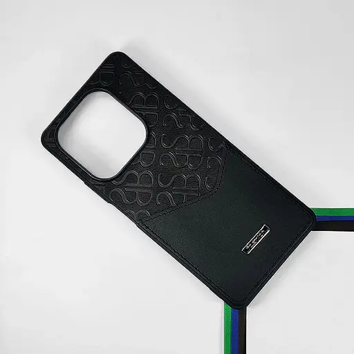 [PO42BIHOT40PR-5-2] Infinix HOT 40/40 Pro/Spark 20 Pro Logo Leather Pocket|Card Holder Back Case (Black)