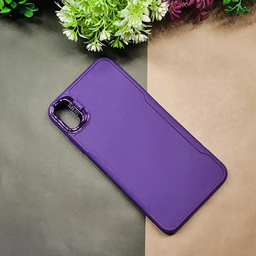 [PO14BIPXSMAX-72-12] iPhone XS Max Case Pro Camera Stand Soft Silicone Back Case (Purple)