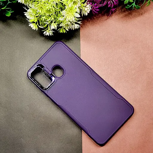 [PO14BTSPRK6GO-72-12] Tecno Spark 6 GO Case Pro Camera Stand Soft Silicone Back Case (Purple)