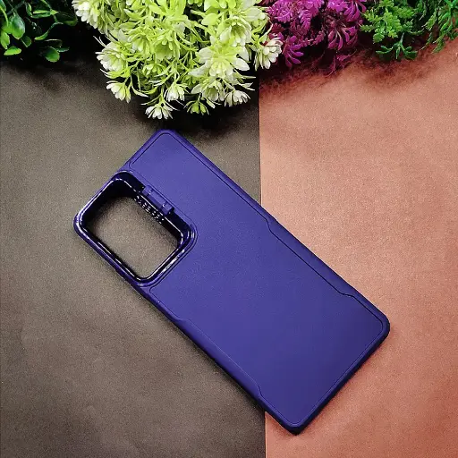 [PO14BMI12-72-17] Redmi 12 4G Case Pro Camera Stand Soft Silicone Back Case (Navy Blue)