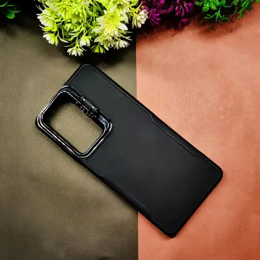 [PO14BMI12-72-2] Redmi 12 4G Case Pro Camera Stand Soft Silicone Back Case (Black)