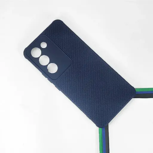 [PO14BVIY100-74-17] Vivo Y100|Y200E|V30 Lite 5G Carbon Texture Lining Soft Silicone Back Case (Navy Blue)