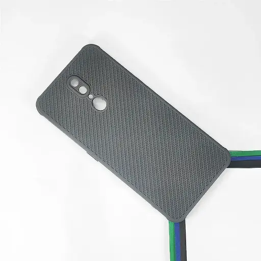 [PO14BOF11-74-9] Oppo F11 Carbon Texture Lining Soft Silicone Back Case (Gray)